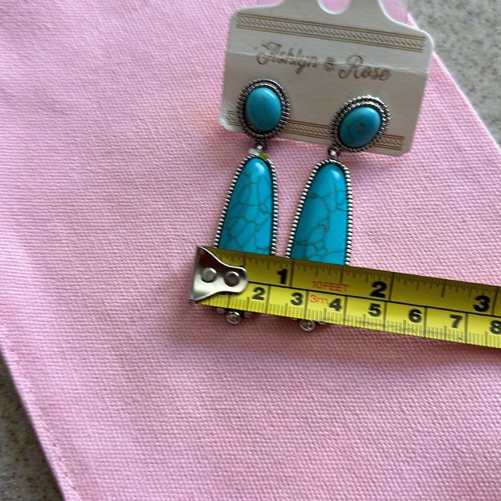 How turquoise drop earrings - Picture 4 of 4